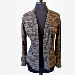 Tribal Jeans Camouflage Jacket Cargo Army Military Long Sleeve sz. S
